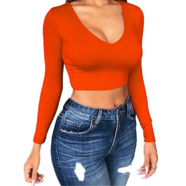 Crop Top T-Shirts Harajuku Long Sleeve - Image 2