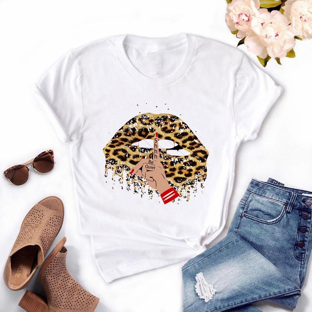 Red Lip T-Shirt Short Sleeve - Image 2