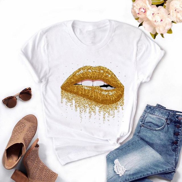 Red Lip T-Shirt Short Sleeve - Image 4