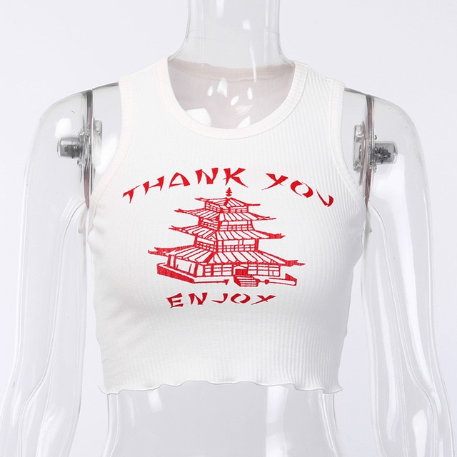 O Neck Off Shoulder Tank Top - Image 2
