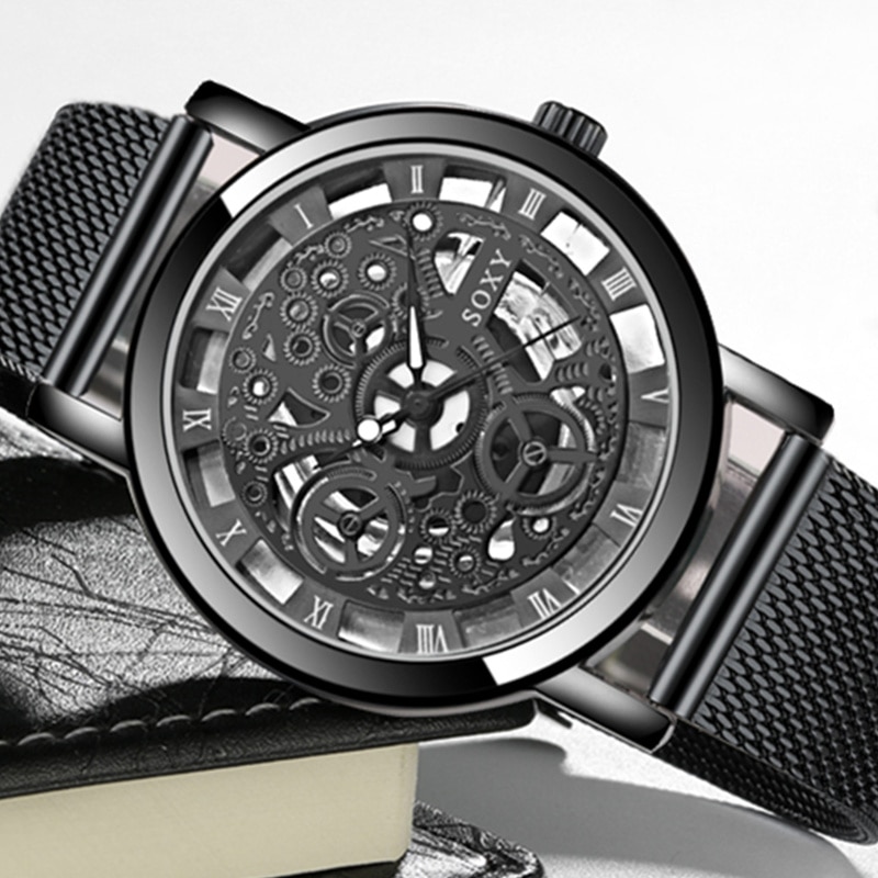 Men's Skeleton Mesh Bracelet Watch - Image 4