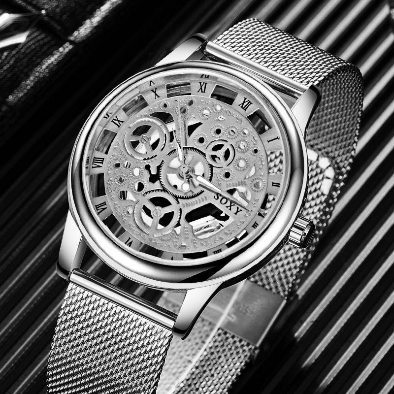 Men's Skeleton Mesh Bracelet Watch - Image 6