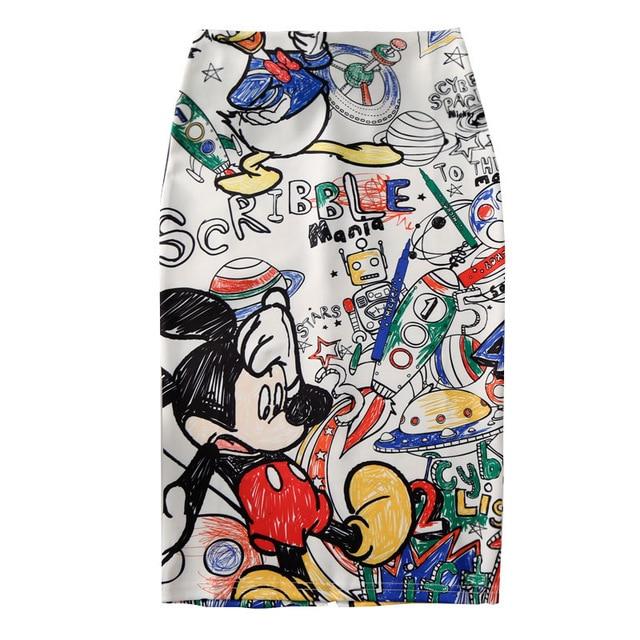 Women's Pencil skirt Cartoon Mouse Print