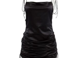 Solid Spaghetti Straps Backless Dress