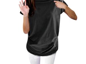 Women Casual Turtleneck Short Sleeve