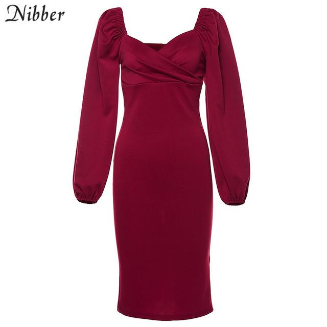 V Neck off shoulder bodycon dress