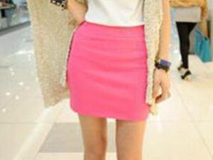 Hip Pencil Pleated Mini Skirt