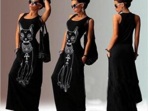 Long Maxi Cat Dress