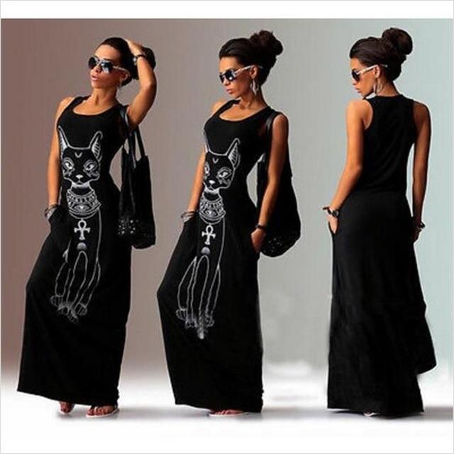 Long Maxi Cat Dress