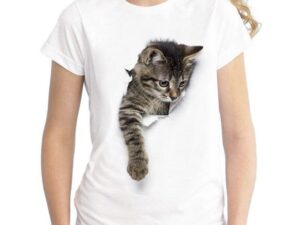 Cat Poking Head Right T-Shirt