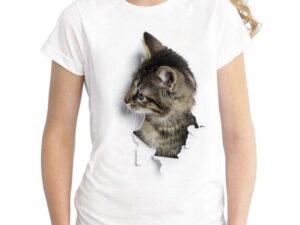 Cat Peeking Left T-Shirt
