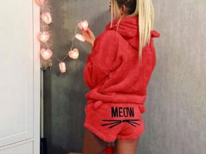 Cute Cat Meow Pattern Pajamas