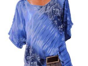 Floral Print V-Neck Blouses