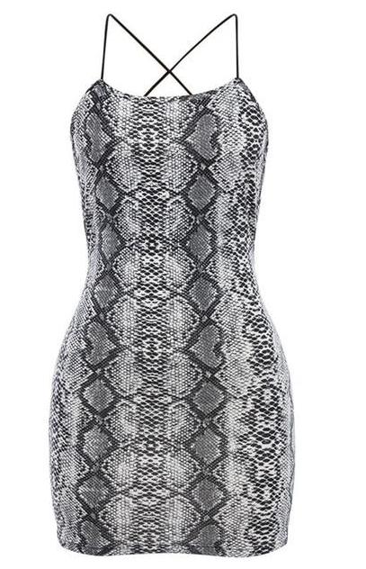 Snake Print Mini Dress