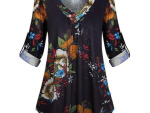 Long Sleeve Floral Print Blouse