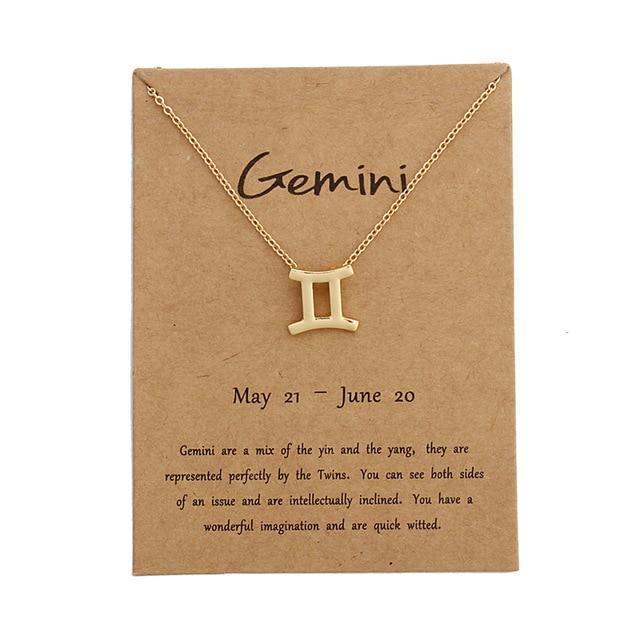 Zodiak Sign Constellation Pendant Necklace