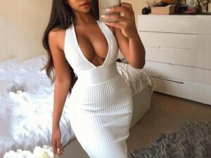 Backless Knitted Pencil Dress