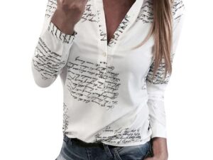 Printed Long-Sleeve Blouse
