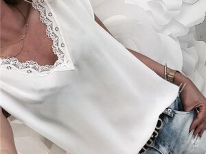 Summer Top Casual Loose Short Sleeve Blouse