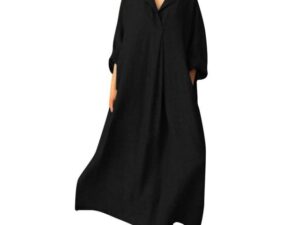 Bohemian Long Sleeve V-Neck Dress