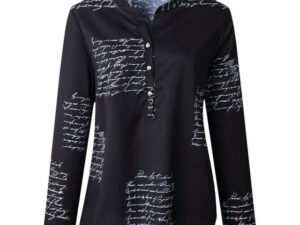 Chic Design Printed Long Sleeve Blouse