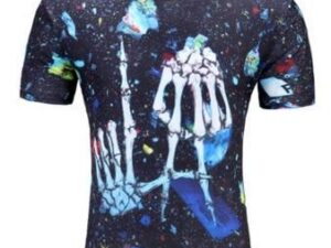 Skeleton Hand Design Print T-Shirt