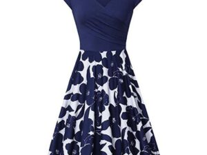 Floral Print Short-Sleeve Midi Dress