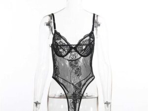 Floral Embroidery Lace Bodysuit