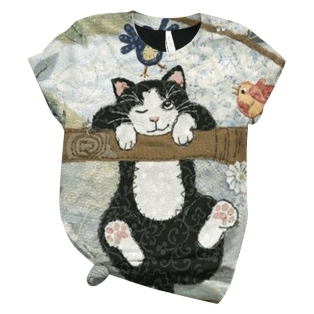 3D Animal Printed O-Neck Top T-Shirt - Image 3
