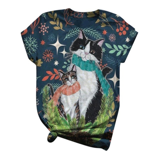 3D Animal Printed O-Neck Top T-Shirt - Image 5