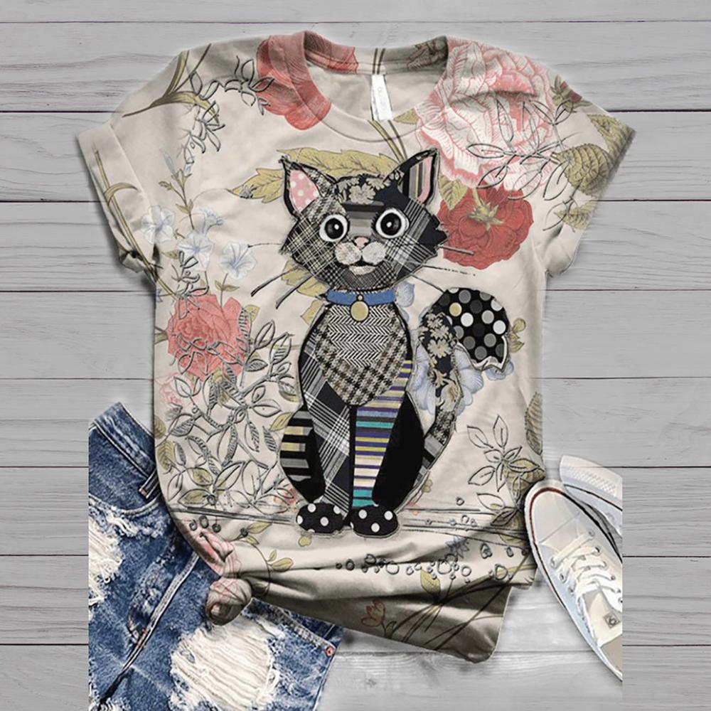 3D Animal Printed O-Neck Top T-Shirt - Image 2