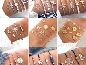 Crystal Bead Bracelet Set (Sets of five)