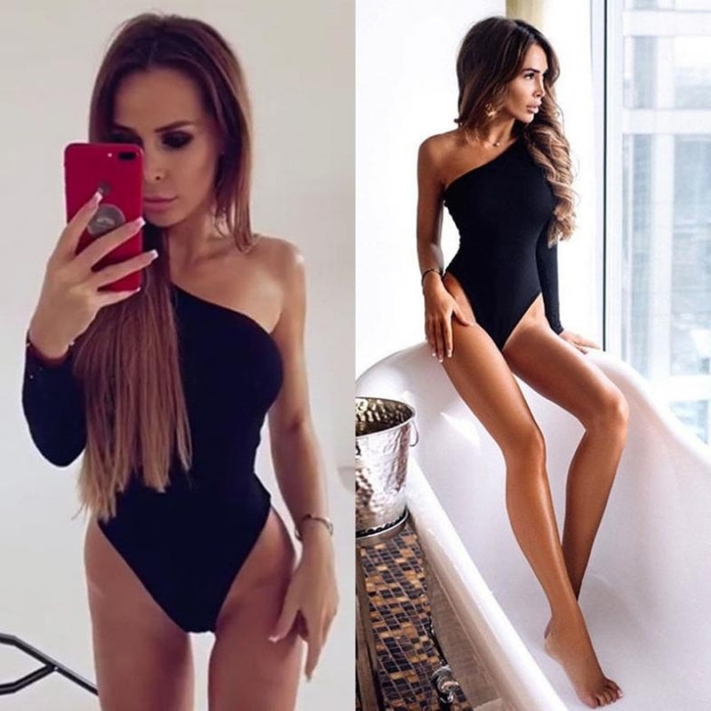 One Shoulder Elegant Bodysuit - Image 3