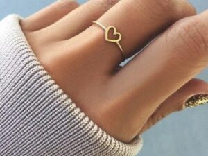 Rose Gold Color Heart Shaped Ring